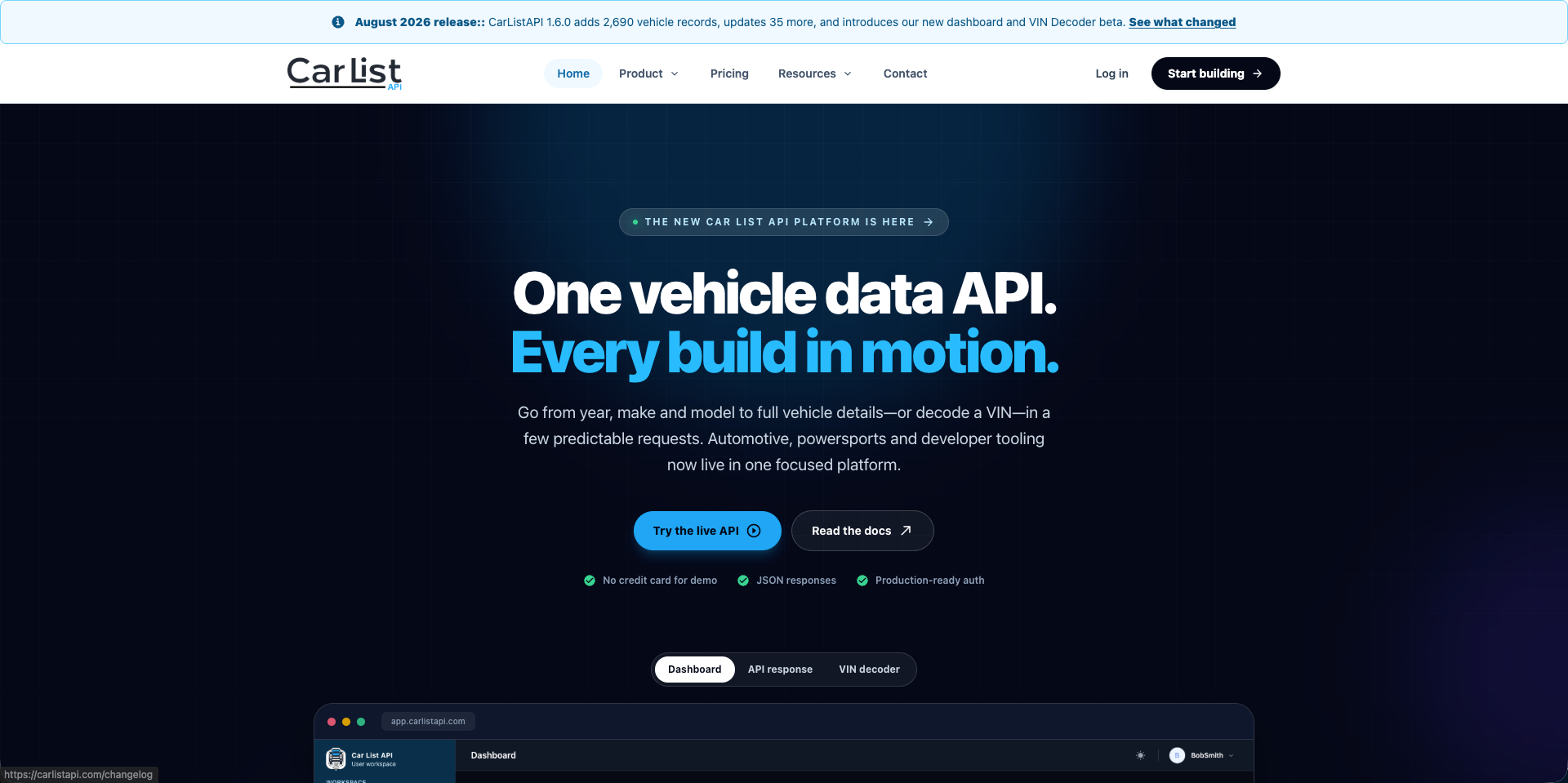 CarListAPI — home_page