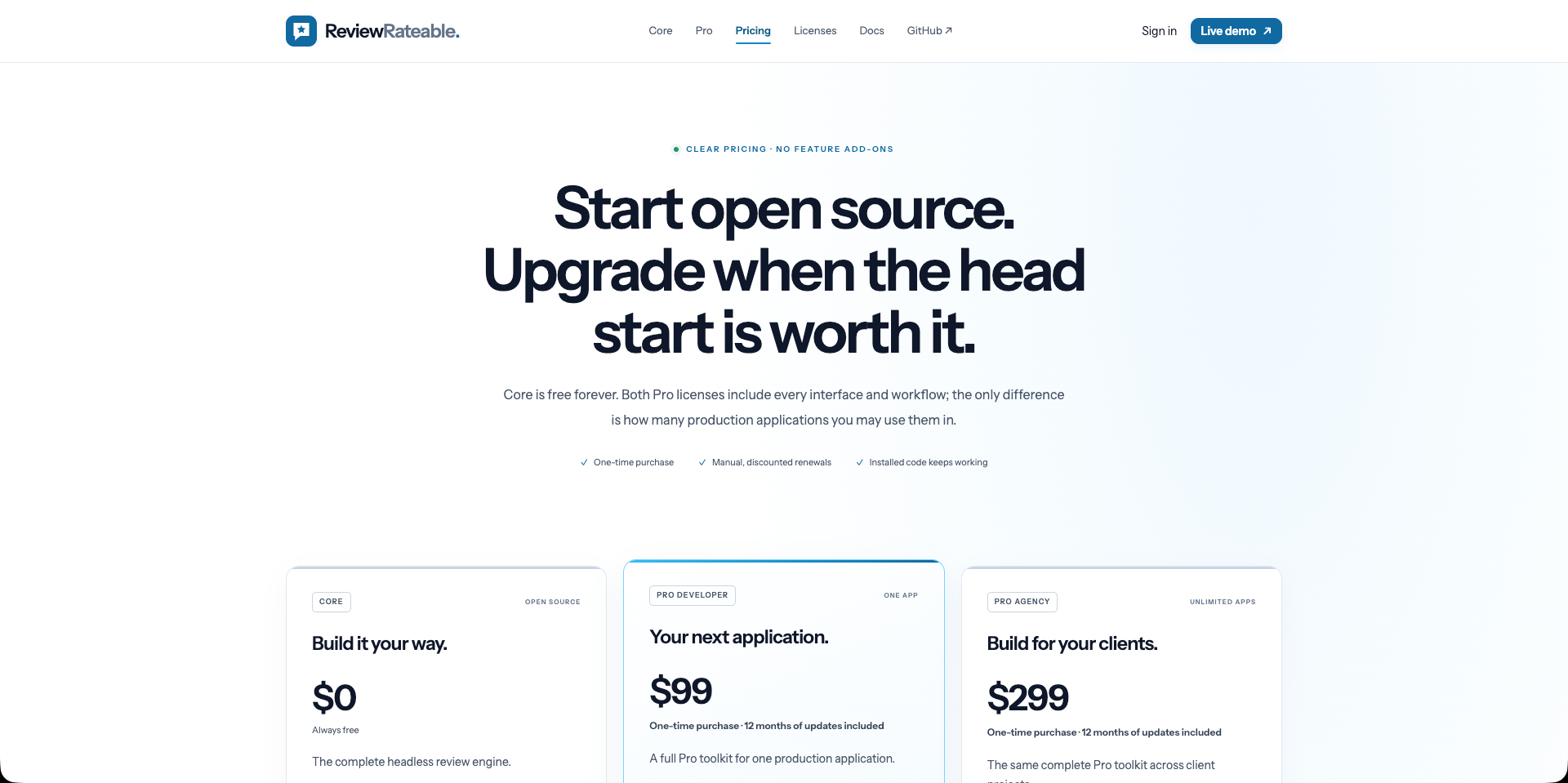 ReviewRateable — pricing_page